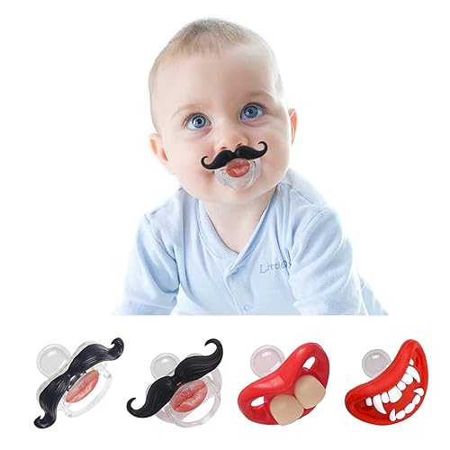 Miniatura 9 de Chupetes divertidos para bebés, chupete para recién nacido, divertidos chupetes para 0-6-12-18 meses, chupete de bigote, dientes Binky, chupetes de