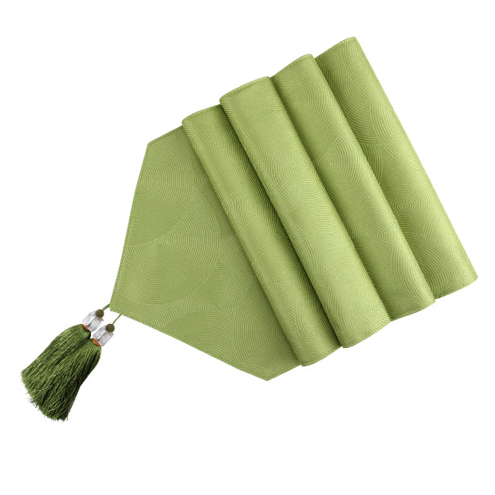 KnSam Tischläufer Wohnzimmer, Kreis Tischläufe Grün für Esstisch Party Hochzeit Weihnachten, Tischläufer Baumwolle Polyester 35x183CM