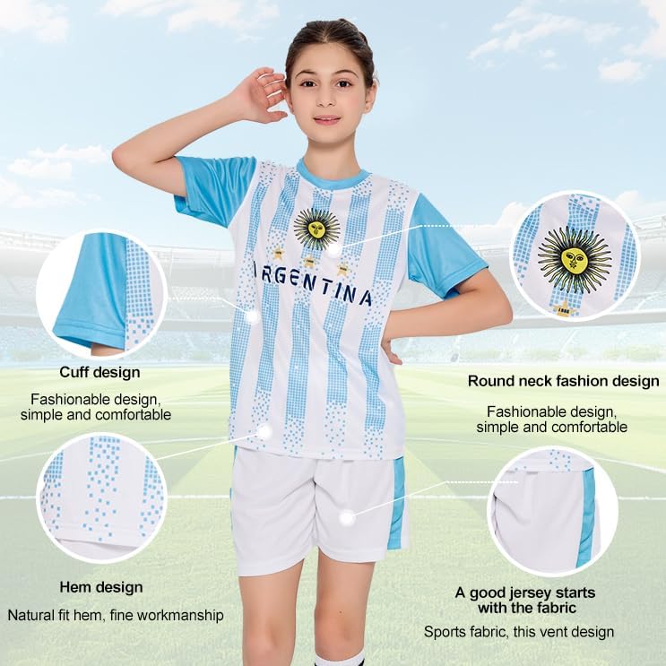 Soccer Jerseys for Kids Boys & Girls,Youth Soccer Jersey Practice Outfits Football Training Uniforms Set 4-16Y - Image 5