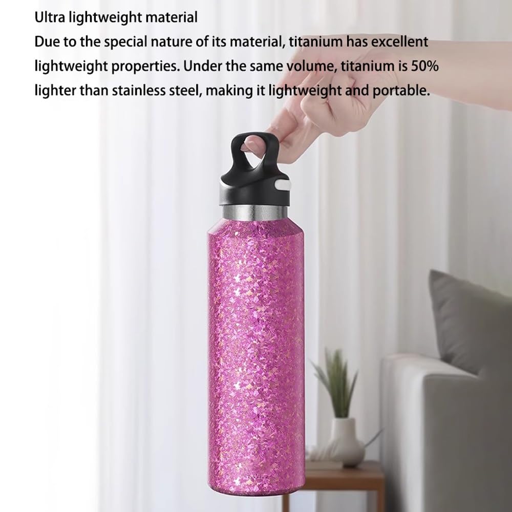 Bouteille de sport en titane - 600 ml, bouteille d'hydratation for le sport, bouteille en titane pur | Gourde étanche et pratique for le cyclisme, gobelet léger for le camping, la randonnée, les voyag