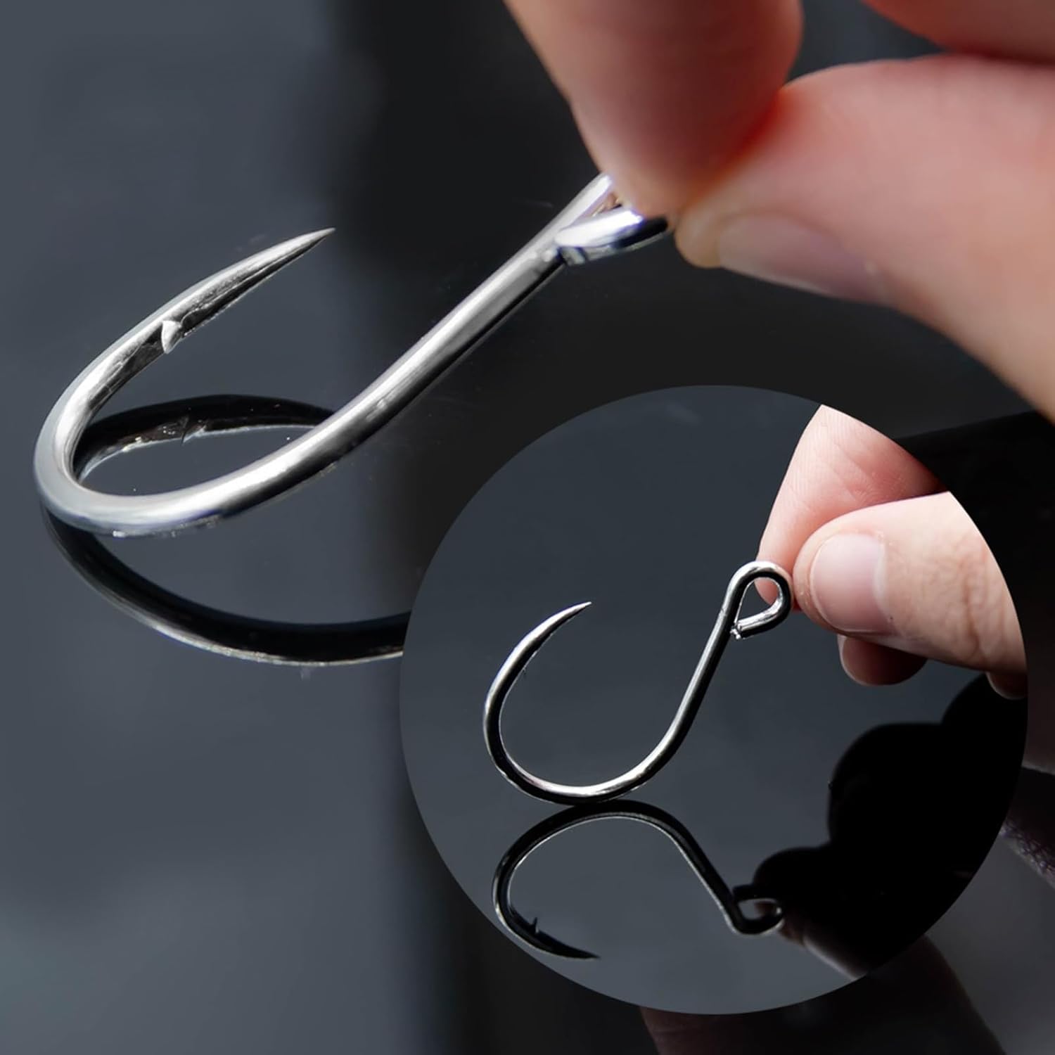 GRFIT Fishing Hooks 25Pcs Fishing Hooks Jigging Hook Carp Eye Barbed Inline Hooks Saltwater High Carbon Steel Fishing Accessories Fish Hooks (Color : Size2 Gap 12mm, Size : 25 Pcs)