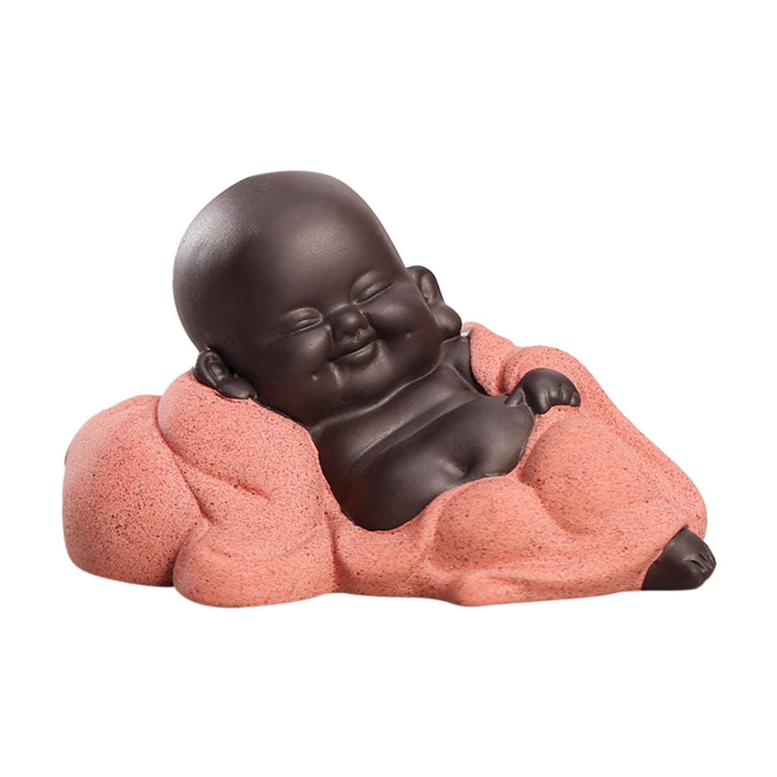 PIXZCSA Exquisite Little Buddha Figurine Handcrafted Ceramic Sculpture Home Decor Piece Exquisite Workmanshio Be Nice Decoration For Home Tea Board Little, Style C