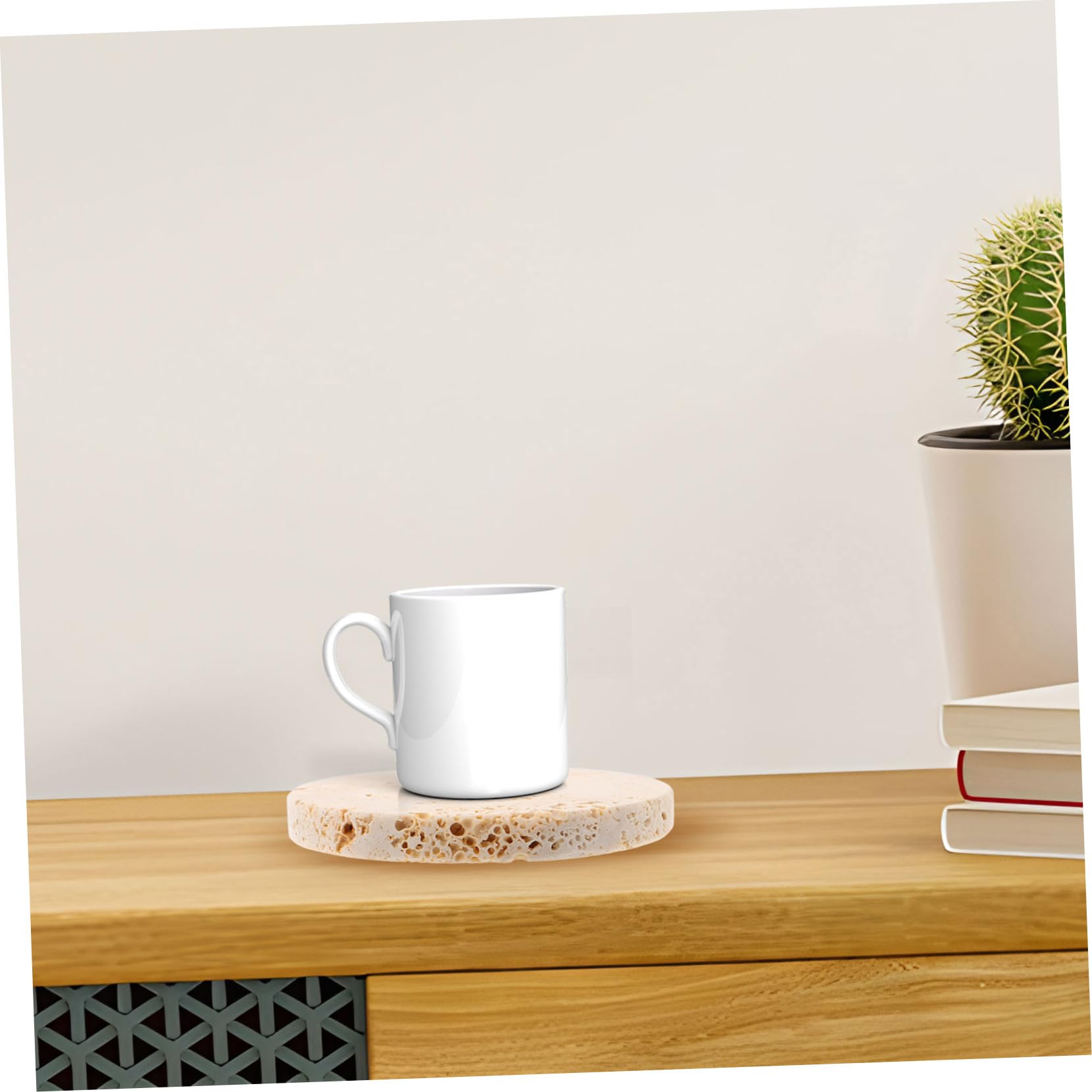 IMIKEYA 4 Piezas Posavasos Redondos de Piedra para Mesa Posavasos Japoneses Antideslizantes para Escritorio Cocina y Decoración del Hogar para Bebidas