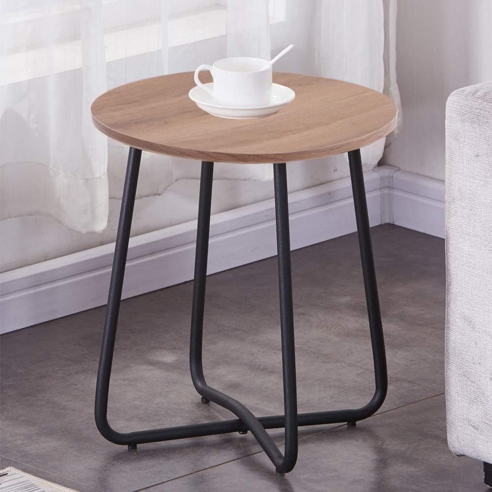 GOLDFAN Table d'appoint en Bois Table d'appoint Ronde Design Petite