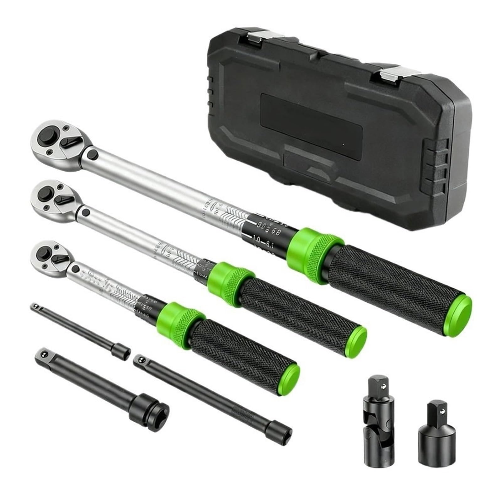 Telescopic Ratchet 3 szt. Zestaw kluczy dynamometrycznych 1/4 i 3/8 1/2 cala 72 zęby Klucze zatrzaskowe z podwójną skalą do motocykla klucz dynamometryczny