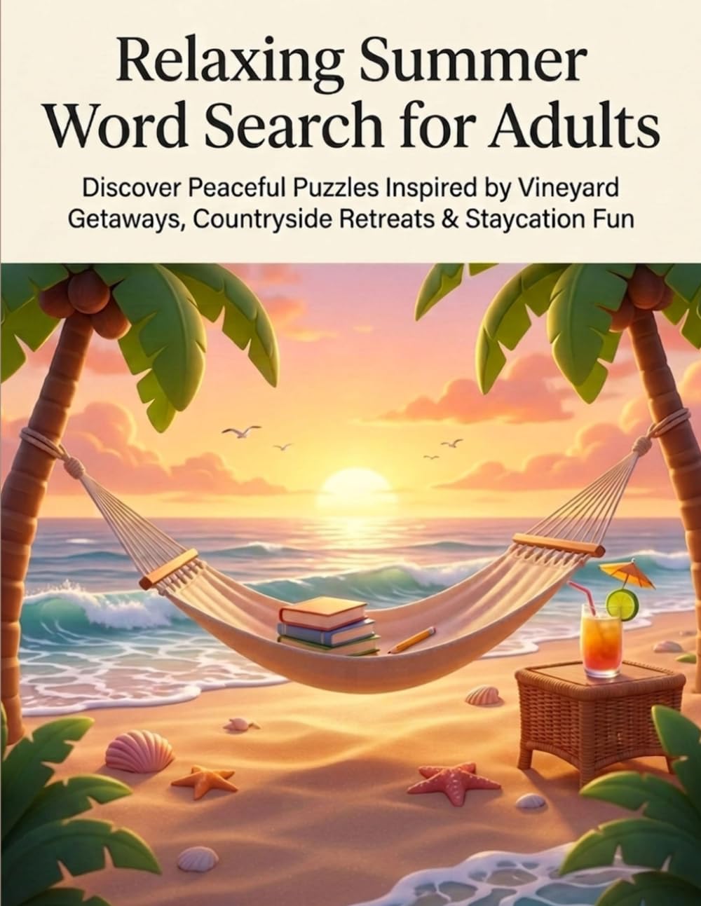 Relaxing Summer Word Search for Adults: Large Print Puzzles