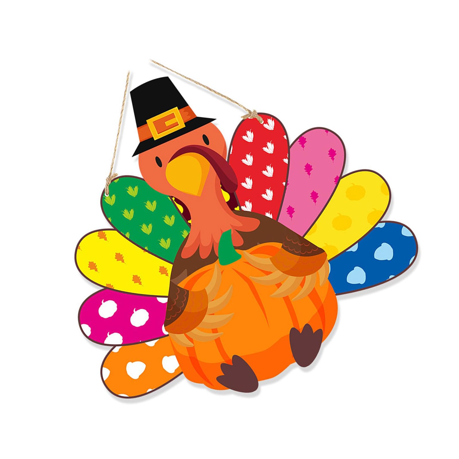 Jazuaiao Unique Thanksgiving Door Wreath Elegant Turkey Hanger Stylish Sign Plate for a Warm Festival Welcome Customizable Plaques