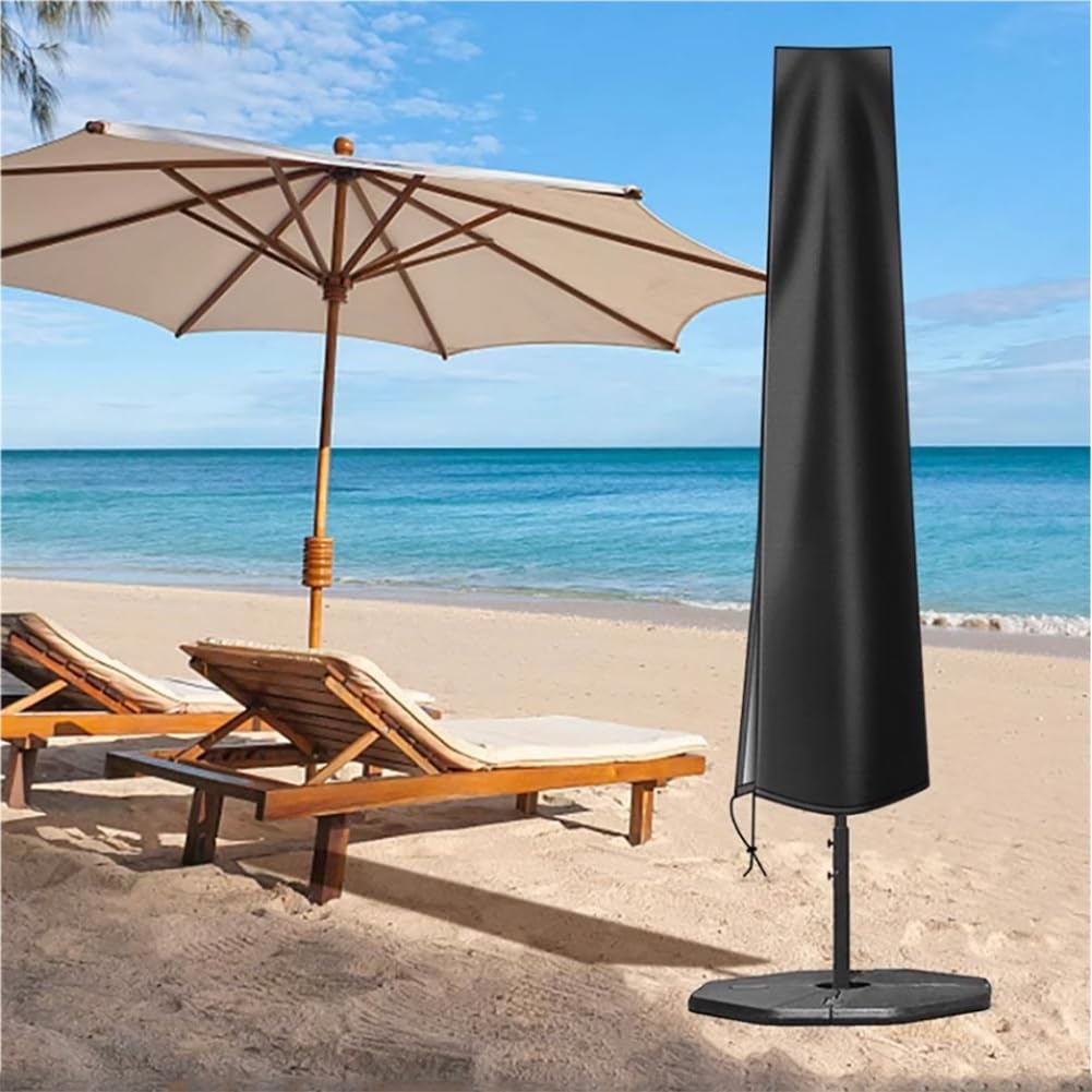 Copertura per ombrellone a sbalzo da 9 a 3,7 m, resistente alle intemperie, con asta telescopica e cerniera, colore nero
