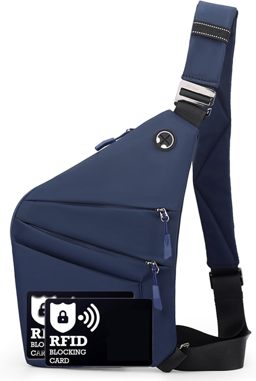 Anti Theft Crossbody Bags for Women Men, Multi-Pocket Shoulder Bag, Slim Sling Bags with 2 RFID Blocking Card