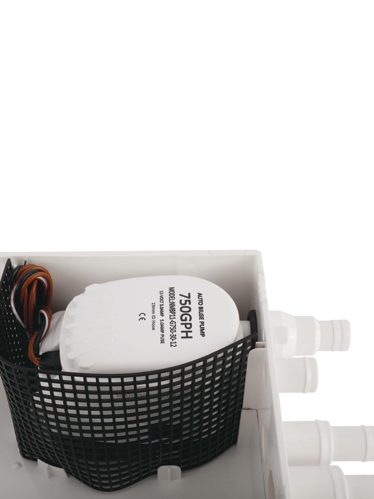 BOOMSTART Bomba de sumidero de ducha para barco y caravana, bomba de sentina marina automática de 12 V 750 GPH con interruptor de flotador integrado, tapa transparente, entrada multipuerto, válvula de