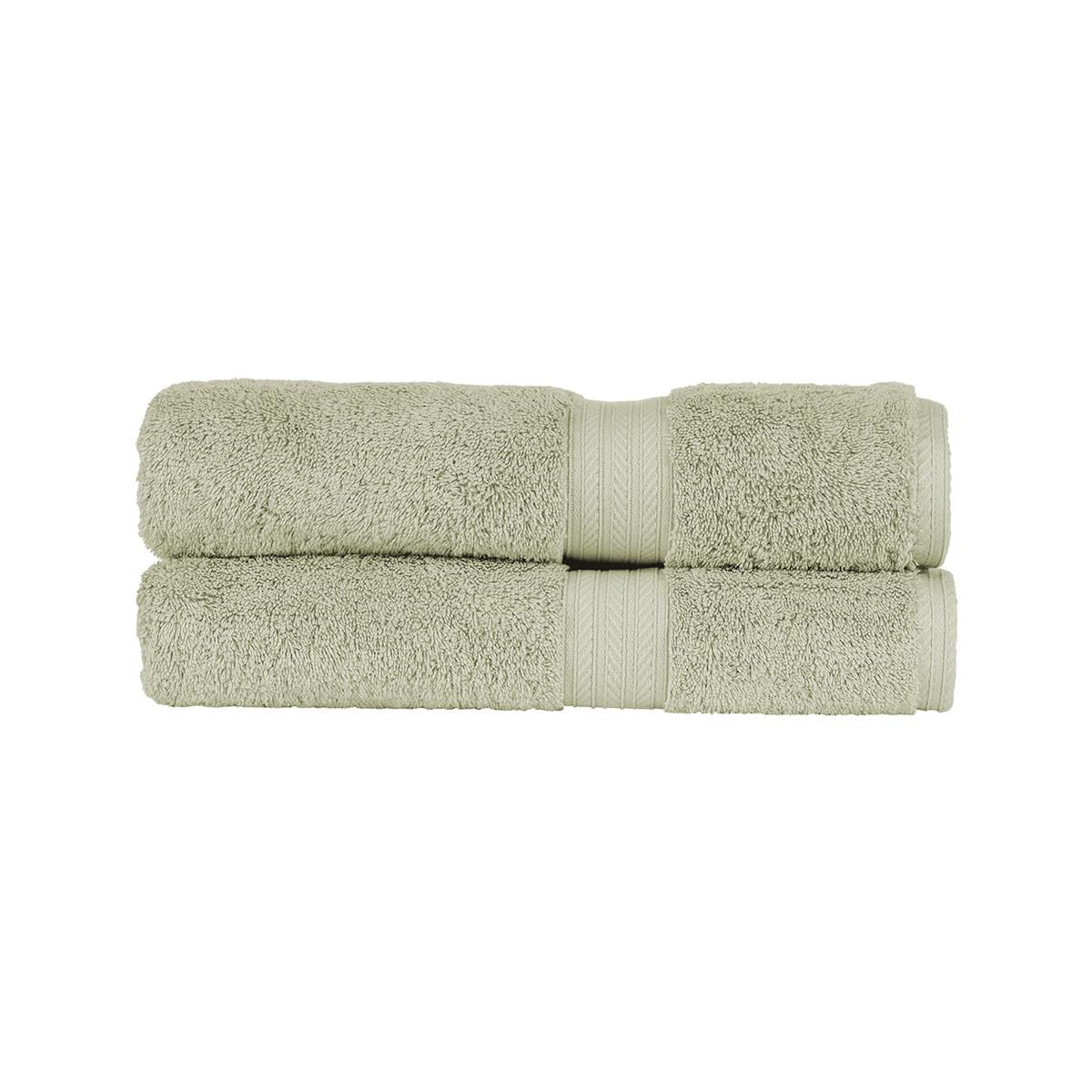 Christy Thyme Green Renaissance 2 Bath Towels Set | | 100% Egyptian Cotton Pile | Luxuriously Soft And Super Absorbent | 675 Gsm | Plush Fluffy And Long Lasting