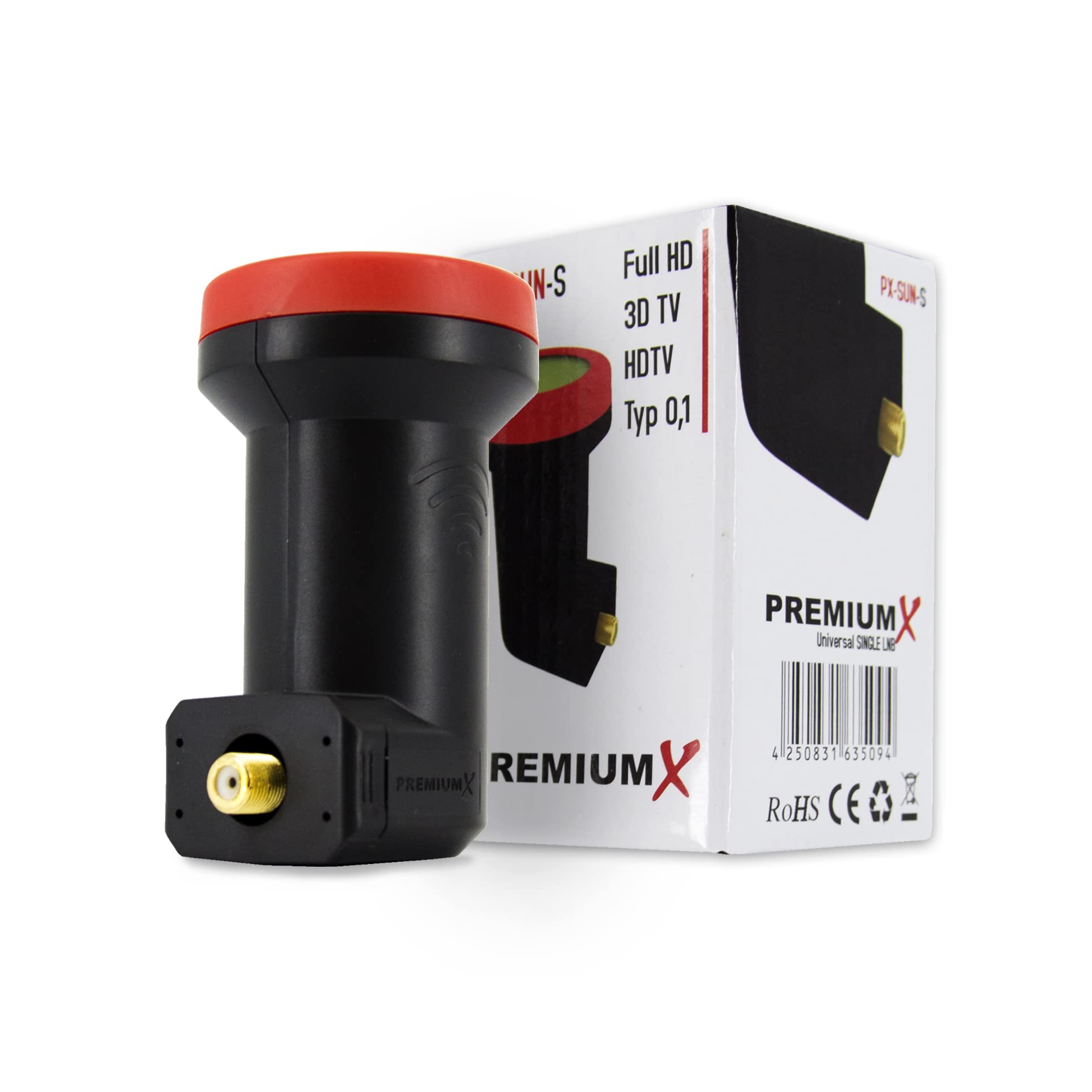 Premium X Mobile Camping TV SAT Sistema de antena satélite Maleta Single LNB 10 m Cable 2 X Conector F trípode trípode