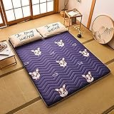 [Diseño ergonómico] - Colchoneta de tatami de 5 cm de espesor, plegable, antideslizante, para dormitorio de estudiantes, curva que se adapta a la estructura del cuerpo humano, corrección del tatami del colchón, puede mejorar la mayoría de los dolores de espalda causados ​​por el sueño y la rigidez de la espalda, el colchón de futón puede dispersar el peso del cuerpo humano, ajusta automáticamente el Posición para dormir, sin deformaciones después de un sueño prolongado, no es fácil sentirse cans