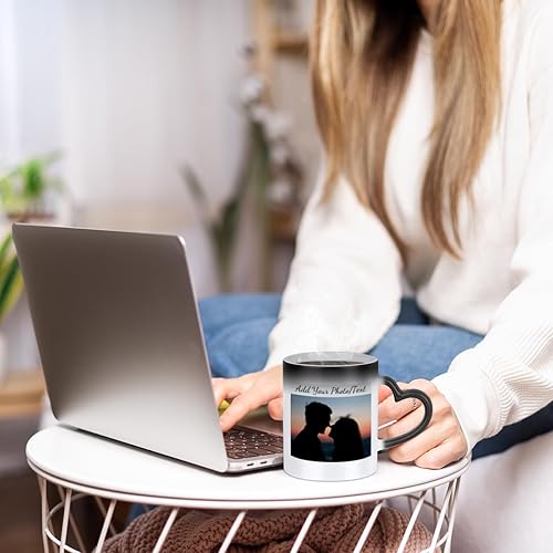 Miniatura 4 de Taza mágica personalizada con foto y texto, 11 onzas, taza personalizada con fotos sensibles al calor, tazas de cerámica que cambian de color de
