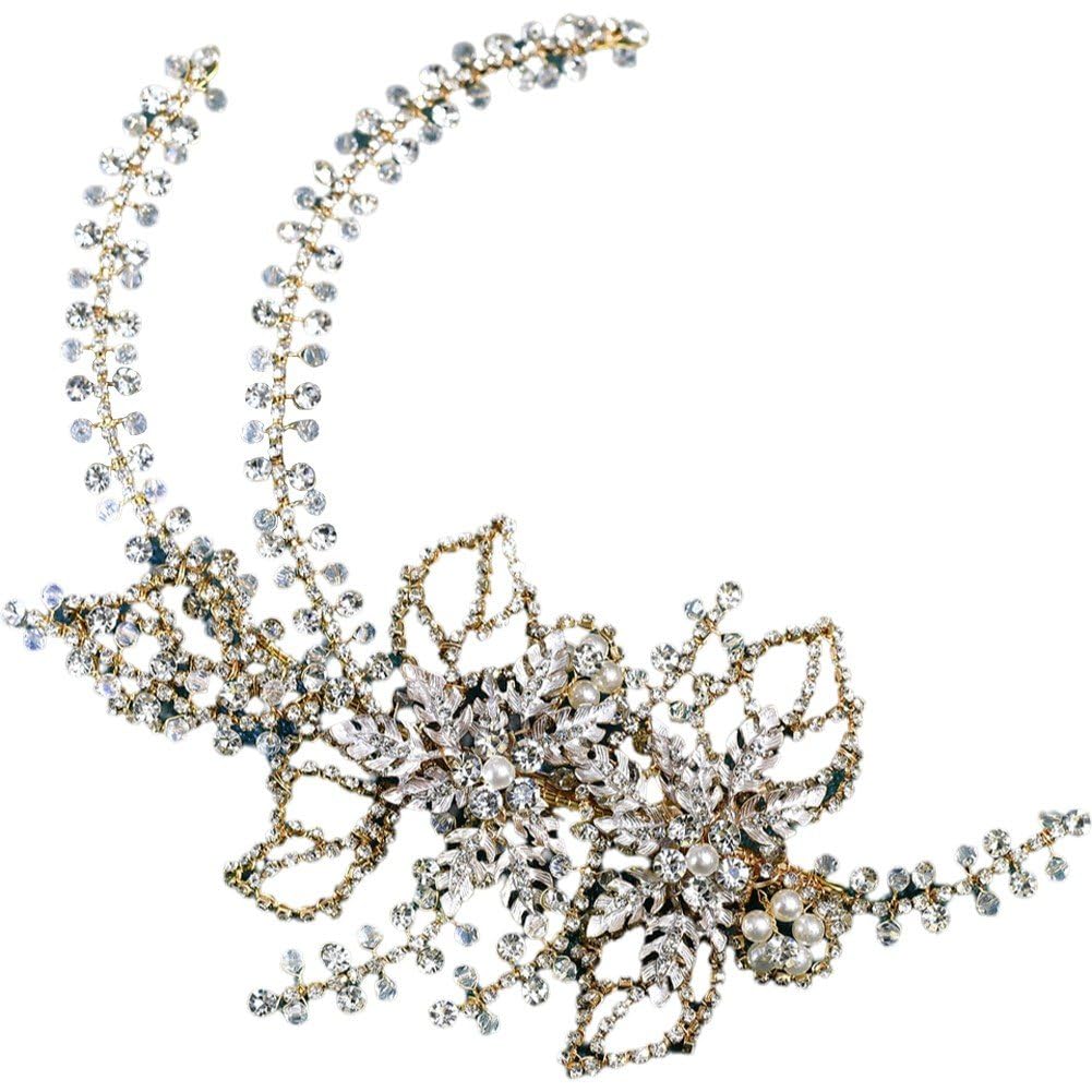 Accessoire de coiffure pour mariée Wudaizhi orné de fleurs élégantes pour femme