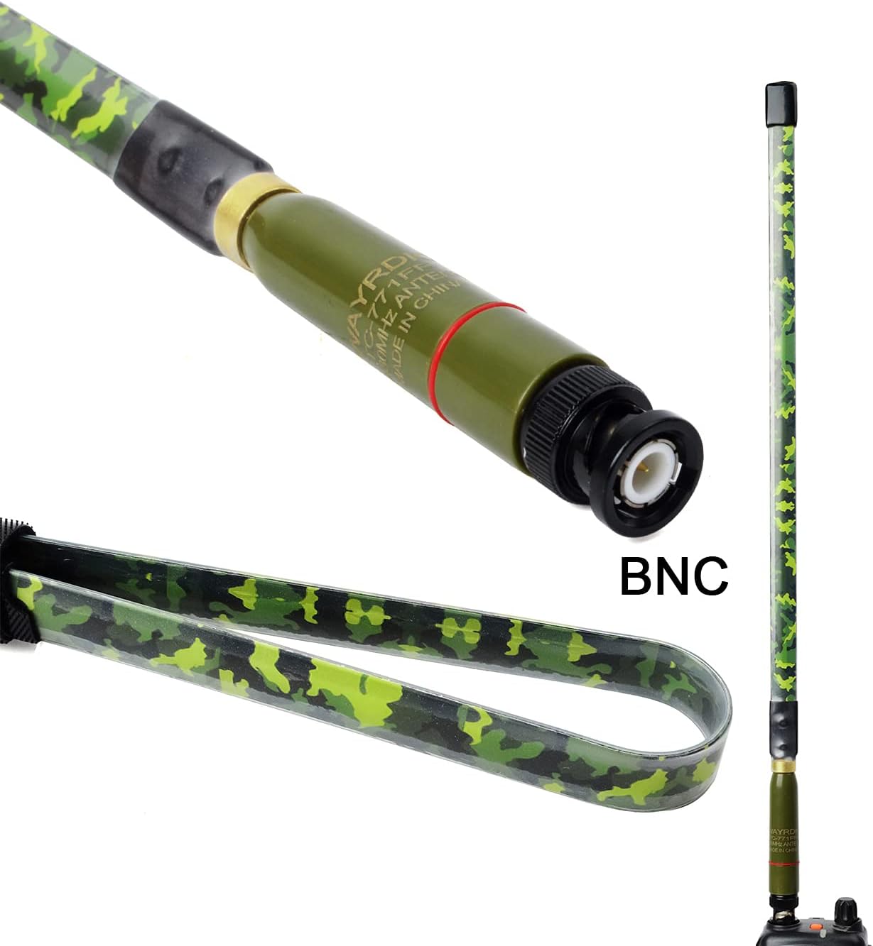 TWAYRDIO BNC Tactical Antenna Dual Band VHF UHF 15.3inch Portable