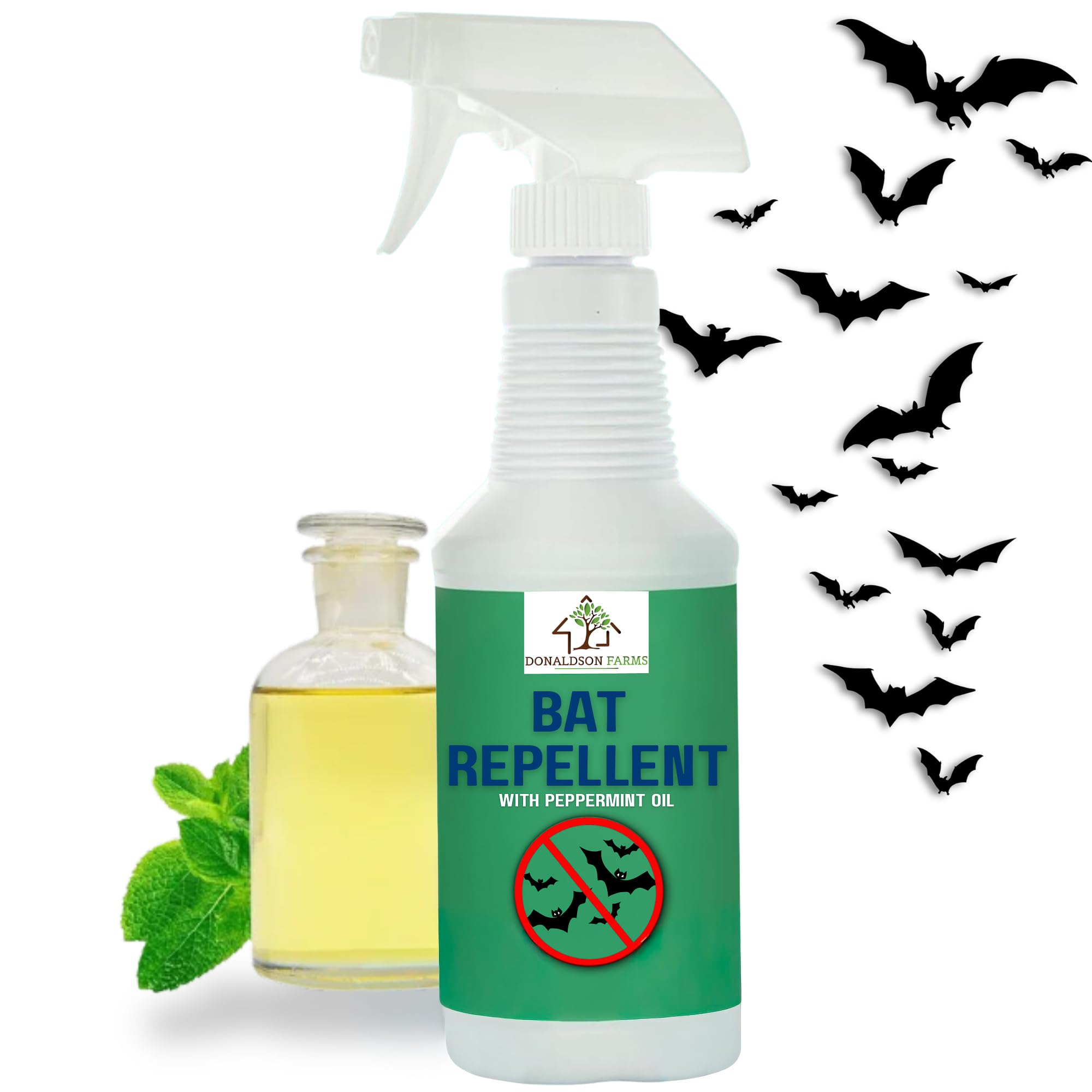 Donaldson Farms Bat Repellent Spray – Indoor and Outdoor Deterrent to Drive Bats Away from Nesting – Easy Application, Compatible with Any Outdoor Area – Suitable for Attic, Homes, and Barns – 16oz