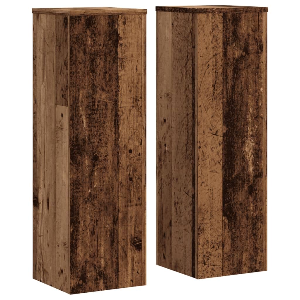 vidaXL Plant Stand 2pcs, Plant Pot Stand for Indoor Living Room, Plant Holder for Decorative, Flower Stand Flower Pot, Old Wood Engineered Wood