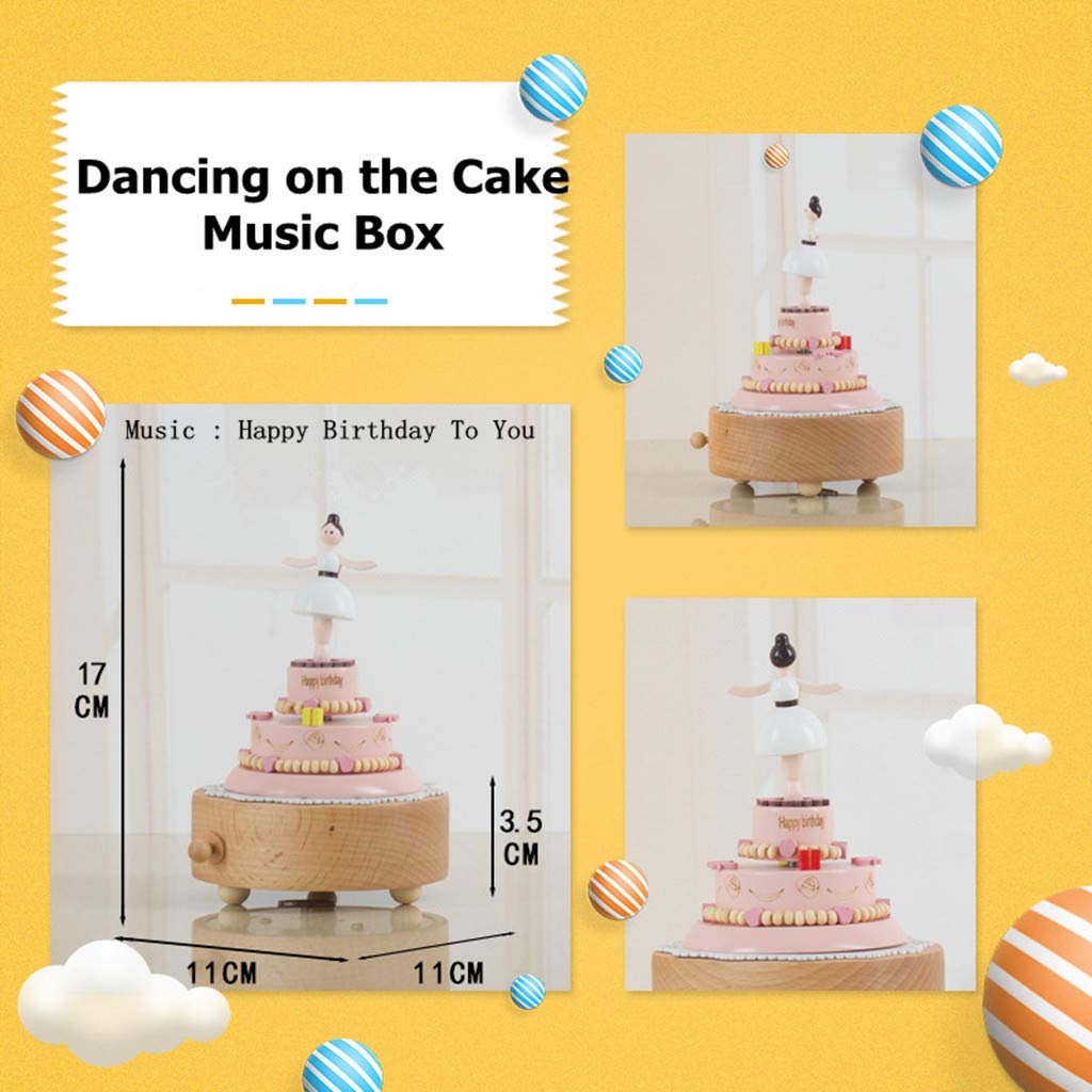 Escenarios Innovadores Caja de Música de Madera, Primo Creativo Manivela de Madera Artesanías Caja de Música - Hada Bailando en el Pastel - Regalo y Decoraciones Idea para Cumpleaños, Navidad