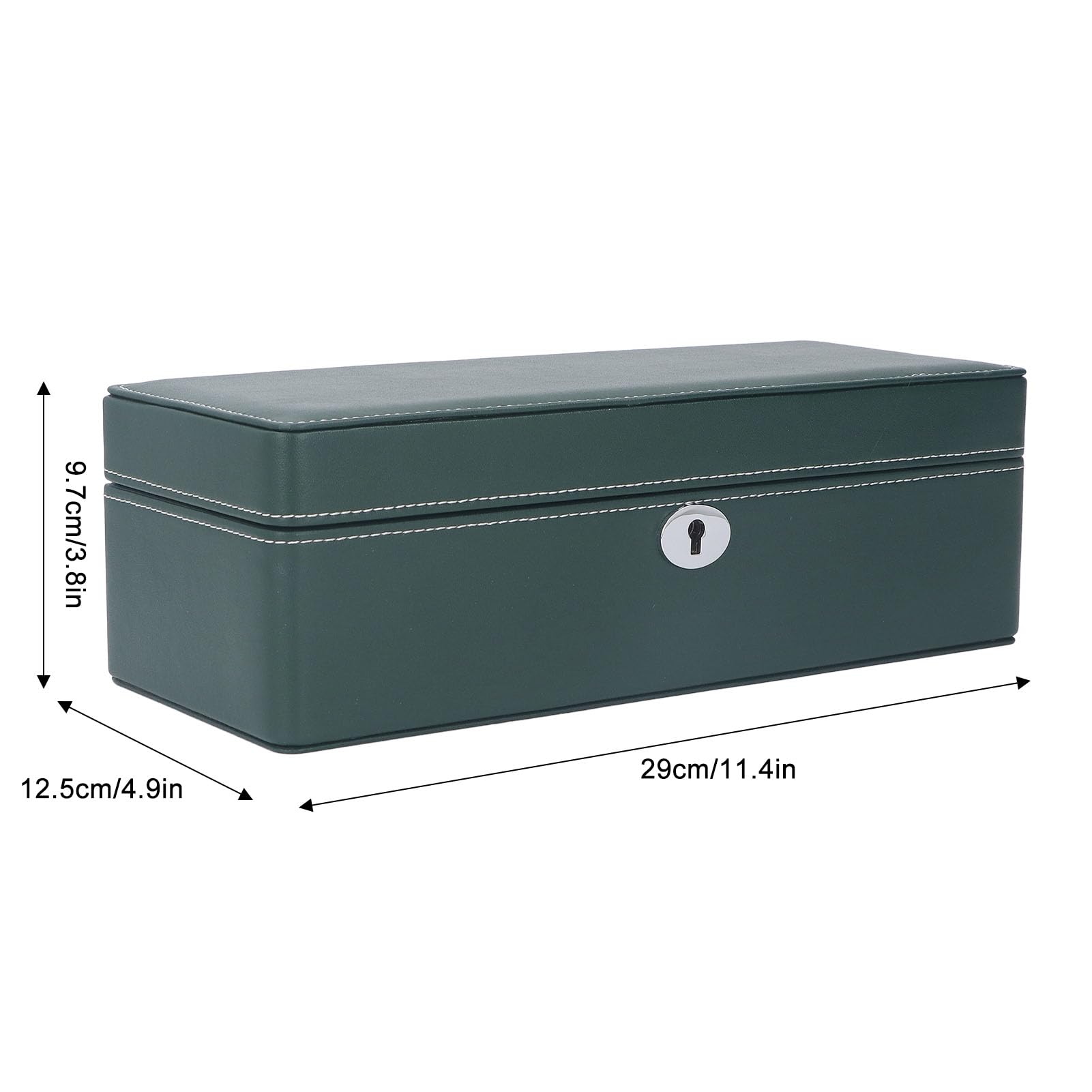 Box di Orologi a 4 Slot con Chiave in Pelle in Microfibra - Spazio di Lusso Verde per Orologi Meccanici e Display di Gioielli