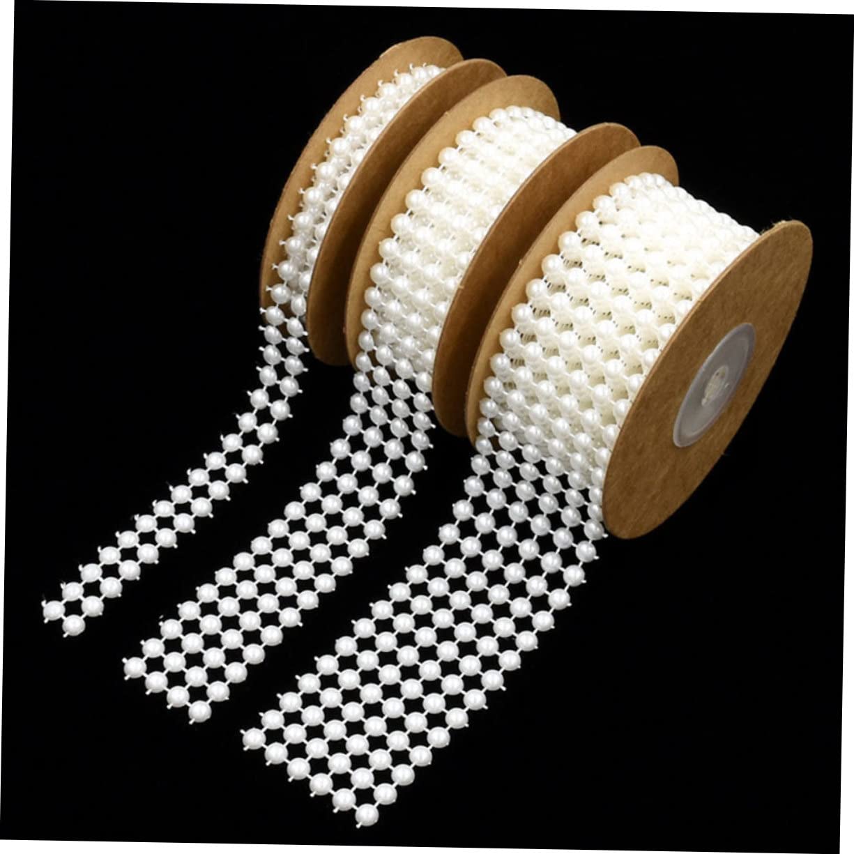 EXCEART Wire Bead Set 3 Rolls Pearl Bead Ribbon Band for Wedding Decorations Diy Crafts Party Floral Arrangement - Image 4