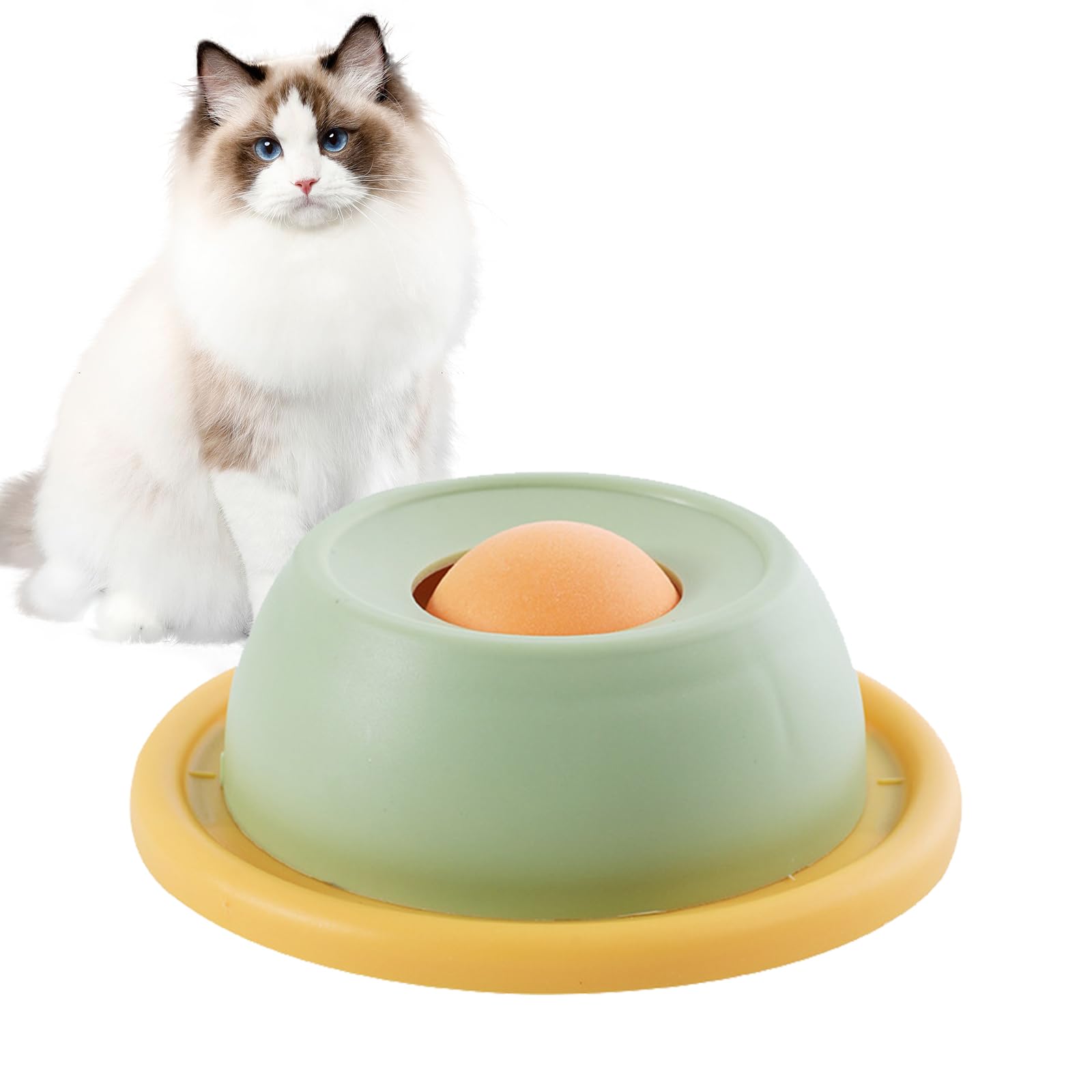 Juguete Interactivo para Perros y Gatos, Comedero Antideslizante para Aliviar la Ansiedad, Promover una Alimentación Saludable y Estimular Mentalmente a Mascotas Pequeñas y Medianas (Amarillo) — view 7