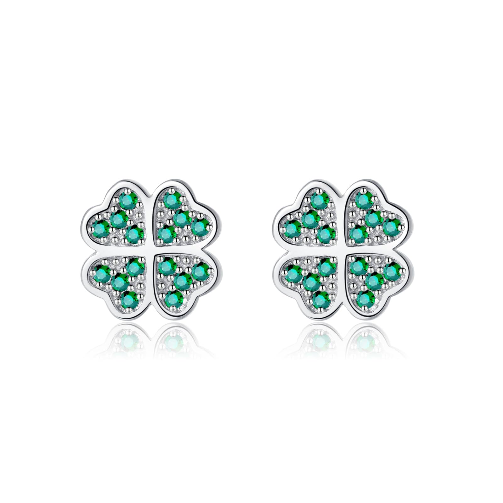 Orecchini Quadrifoglio Verde in Argento 925 | Cucciola