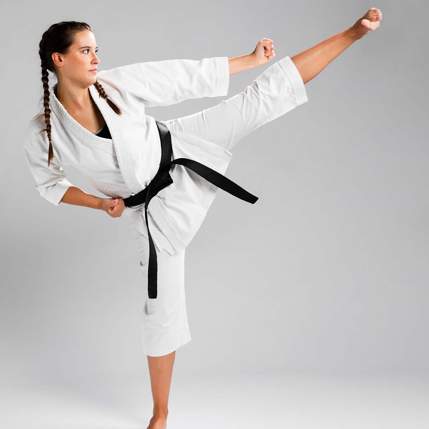 CIATBYYJ 110 Inch/280cm Double Wrap Black Belts Durable Cotton-Polyester Blend Martial Arts Belts for Karate Judo Taekwondo Karate Belt for Kids Adults Universal Fit Trainning Competition (Black)