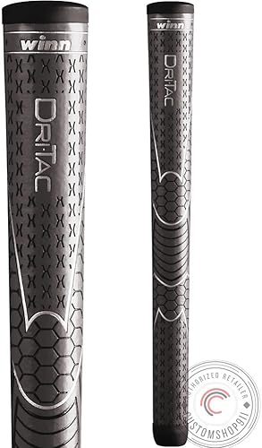 Miniatura 2 de Juego de 9 agarres de golf Winn Dri-Tac de gran tamaño (+ 1/8 pulgadas), máxima comodidad, adherencia y absorción de impactos para jugar en todo