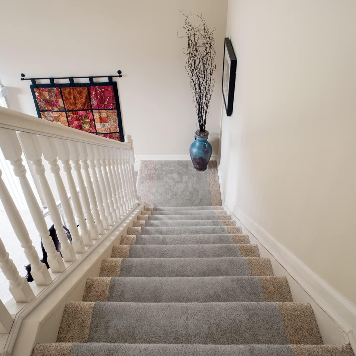 LAMINET Non-Slip Carpet & Stair Protector - Grey, 30' L x 30" W - Low-Pile, Durable, Washable Protector for Carpeted Stairs, Floors, Hallways, and High-Traffic Areas