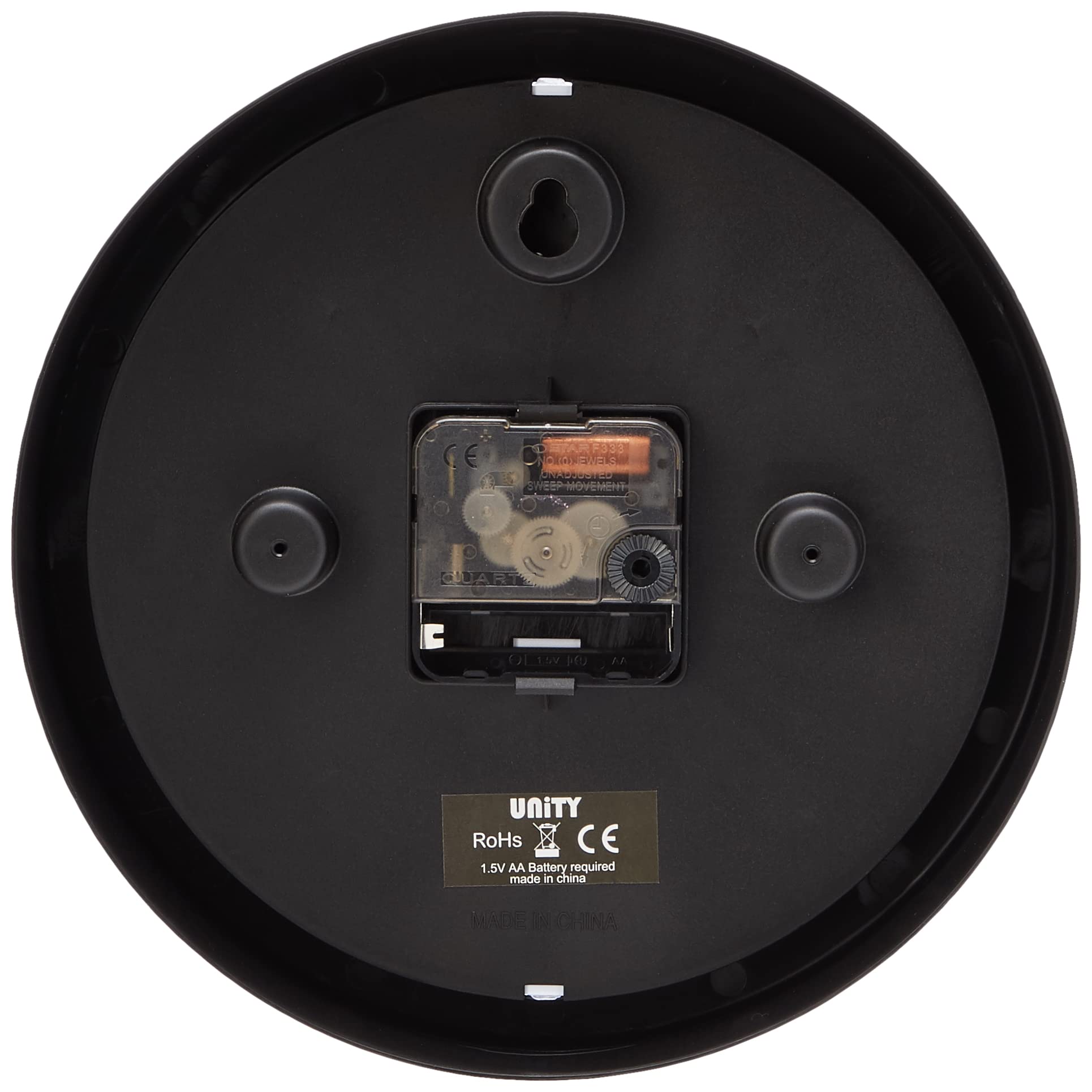 Orologio da parete Unity, Hastings, Silenzioso, Moderno, Nero, 22 cm