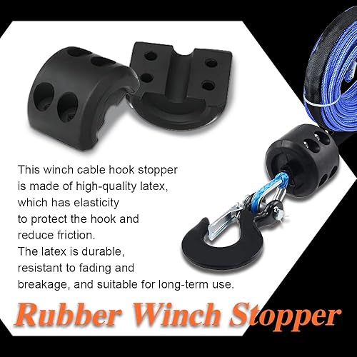 Miniatura 3 de Winch Stopper, Winch Cable Hook Stopper, Silicone Rubber Winch Stopper Prevent Pulling Bounce and Abrasion for Wire & Synthetic Rope, Universal