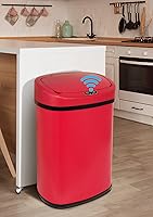 Vista 8 de Basurero automático de 50 litros de 13 galones para cocina, de acero inoxidable, sin contacto y con sensor de movimiento, con tapa, para la oficina