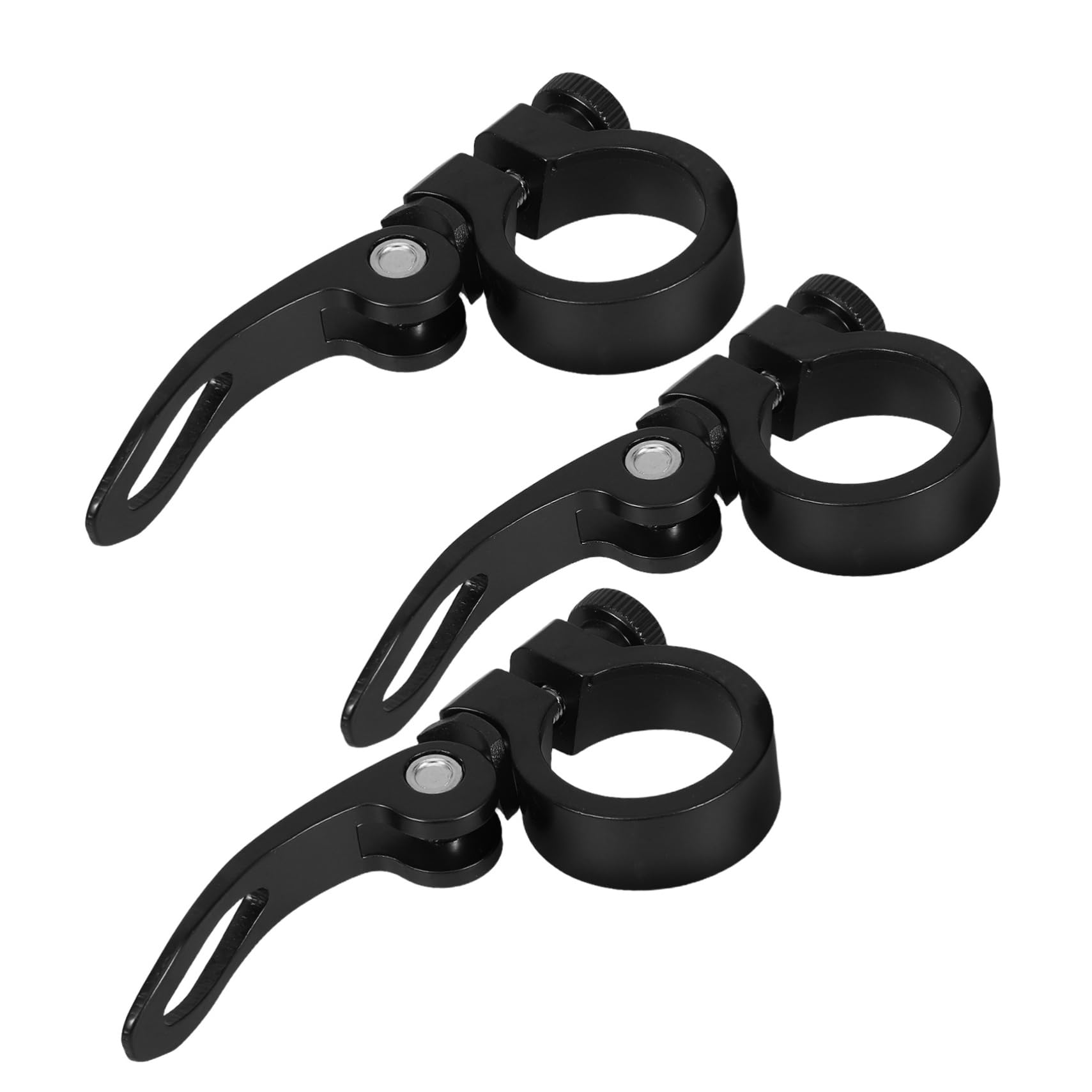 GANAZONO 3pcs Aluminum Alloy Bicycle Seat Post Clamp Quick Release Tube Clip for Secure Mounting Enhanced Safety Strong Lightweight Design for Commuting Long Distance Travel