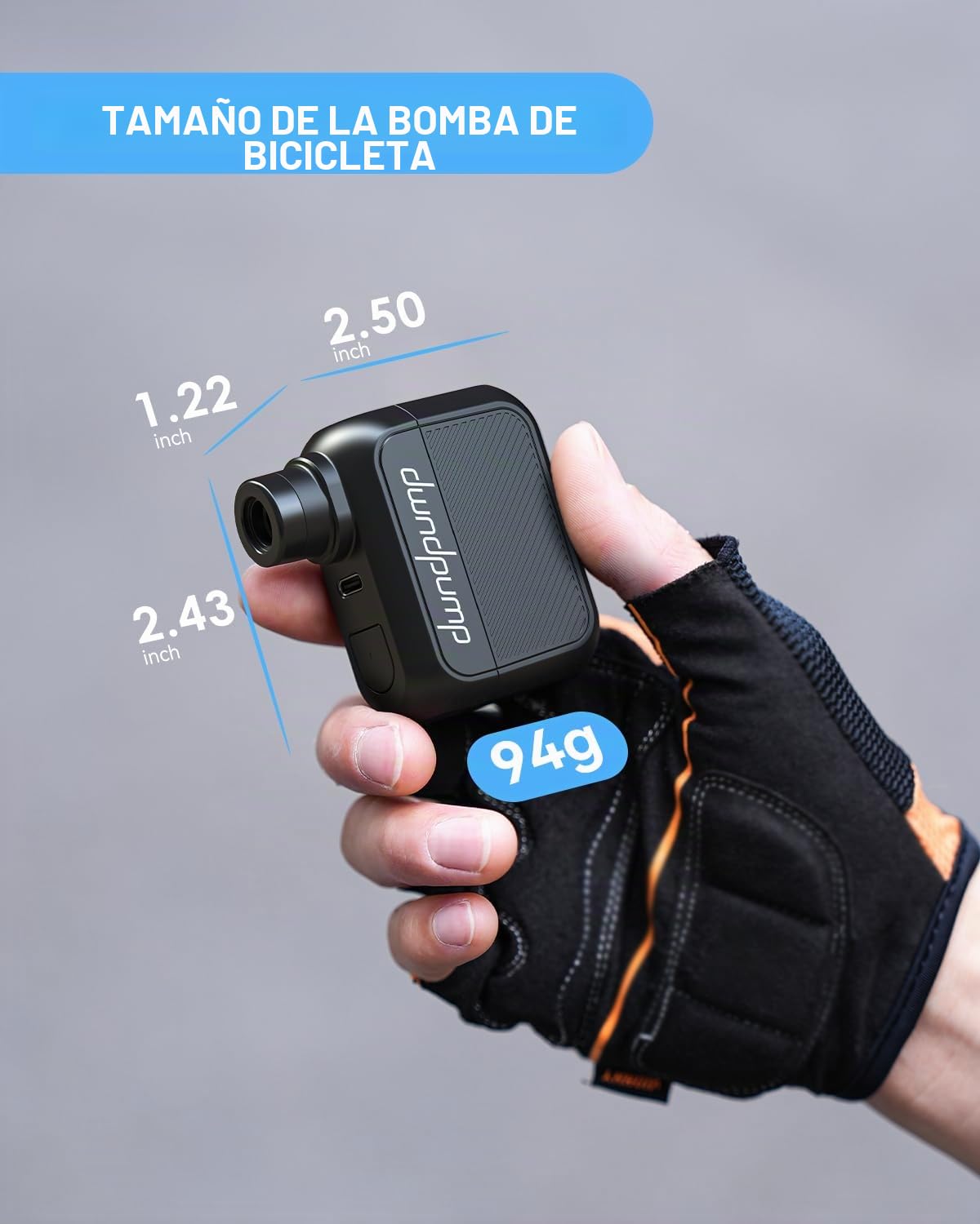 dwndpump Bomba de Aire Bicicleta, Mini Bomba de Aire Bicicleta, 100 PSI Ultra Mini Bomba de Bicicleta Portátil para Válvulas Presta & Schrader(Sin manómetro)