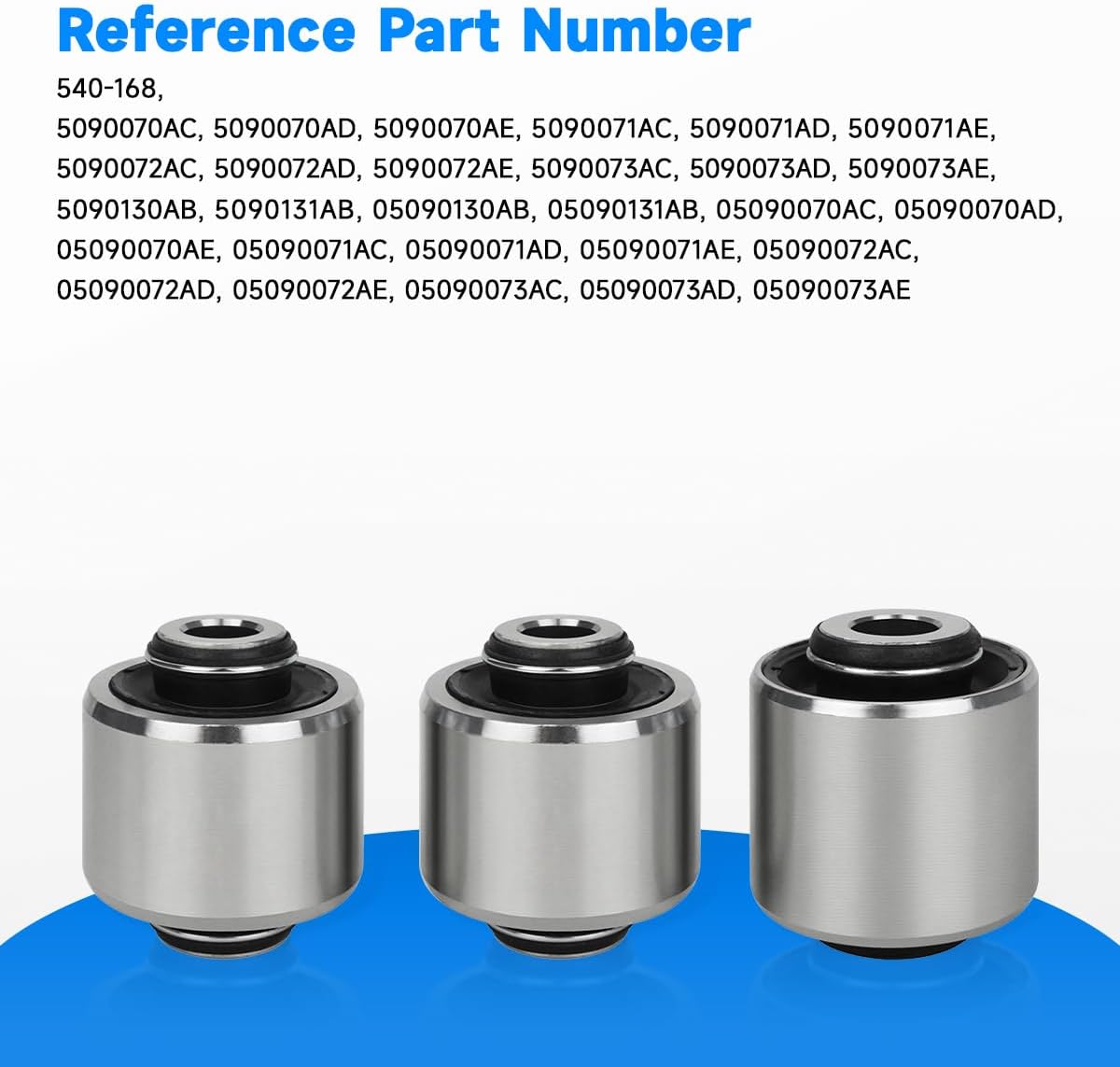 540-168 3PCS Rear Suspension Knuckle Bushing Kit Compatible with Jeep Cherokee 2014-2021, Replace# BKK82685PR, 5090070AC, 5090070AD, 5090070AE
