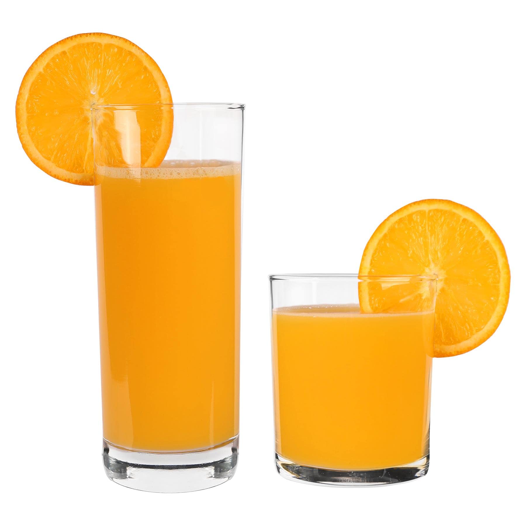 Argon Tableware 12 Piece Classic Glassware Set - Modern Water Juice Glass Drinking Highball Tumblers - Clear