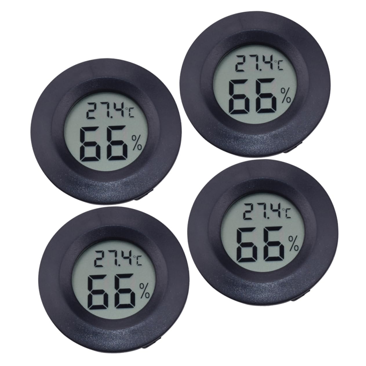 Sosoport 12piezas Higrómetro Digital De Temperatura y Humedad Para Reptiles Medidor Electrónico De Humedad Acrílico Para Terrarios y Uso Hogar De Negro