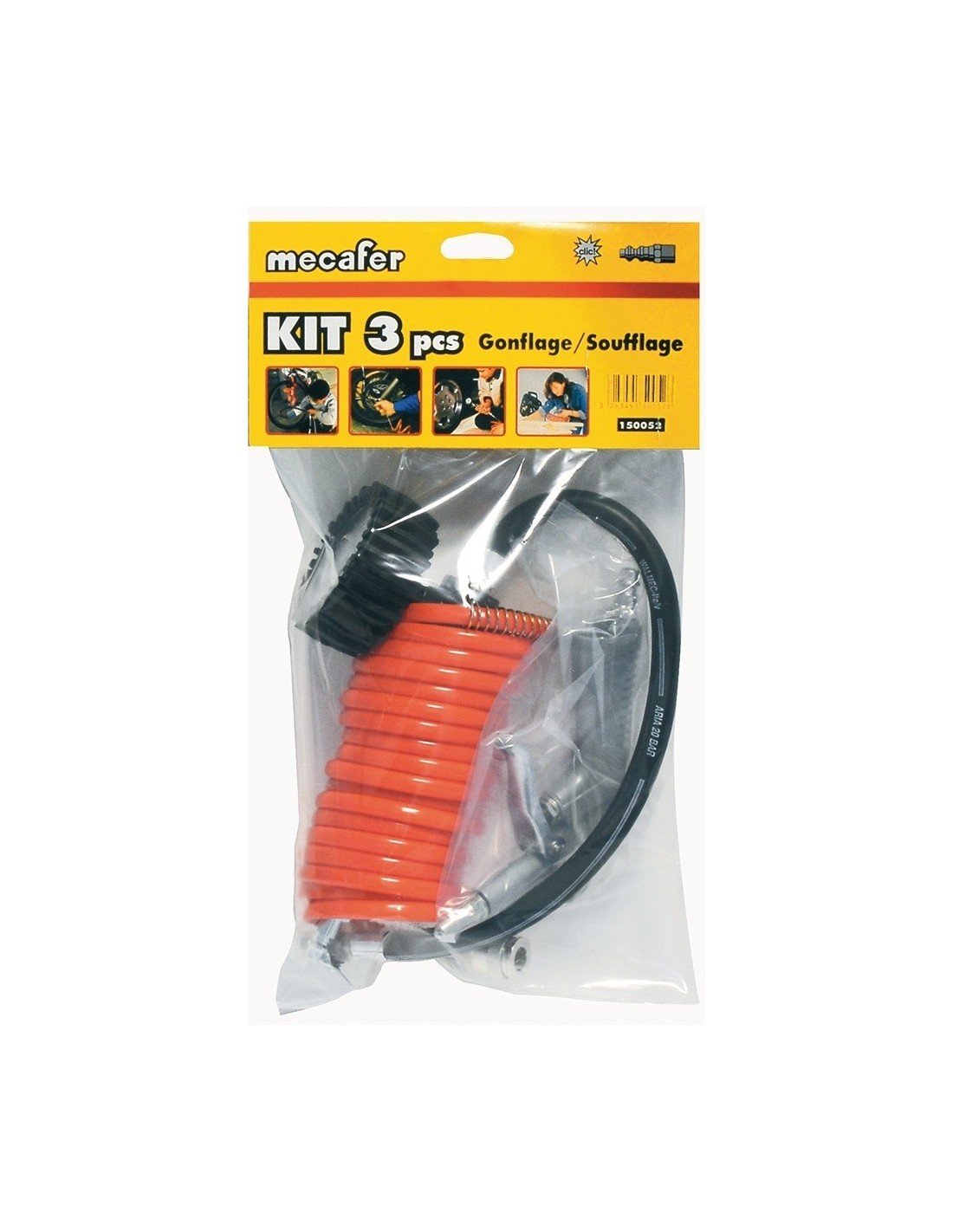 Mecafer 150052 3-Piece Inflating Kit in Bag, Gray
