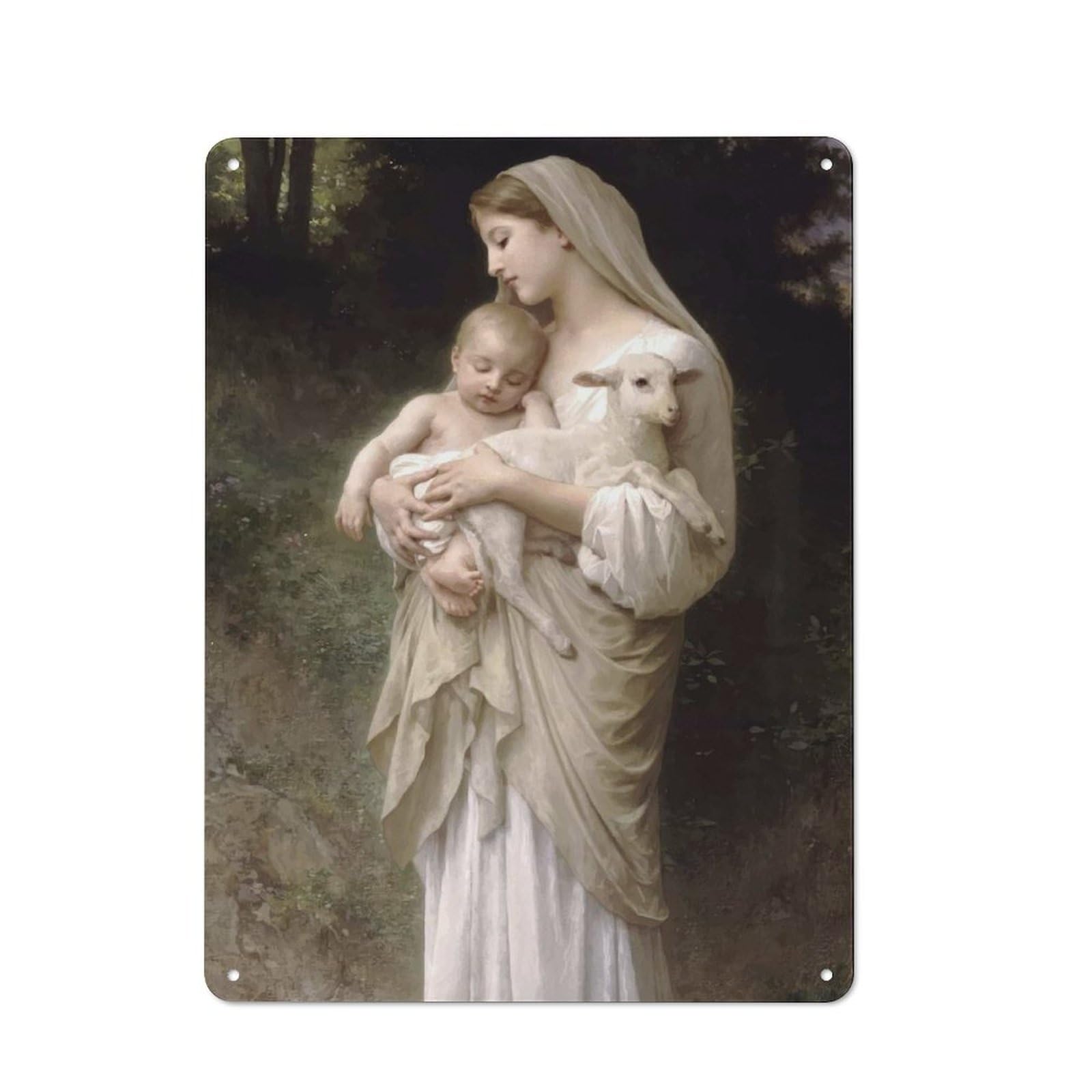 Junmoney William Bouguereau Smart Metal Desk Wall Sign 40X30cm, Creative Space Decor For Workspace, Cafe, Shop Or Desk Area
