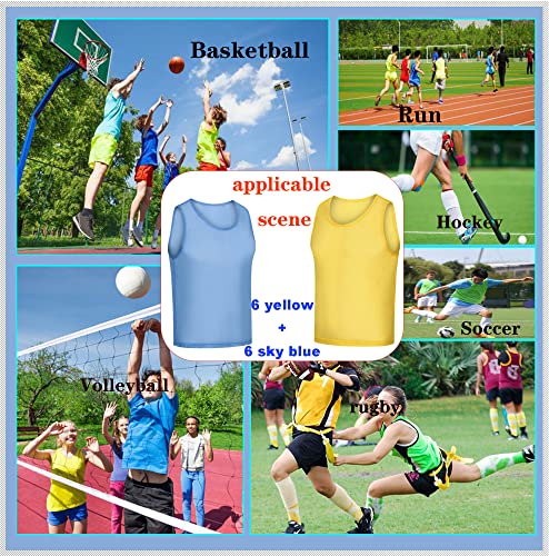 Image of Scrimmage Vests Pinnies Team Practice Jerseys for Kids,Youth and Adult Sports Soccer,Football,Basketball(12 Pack)