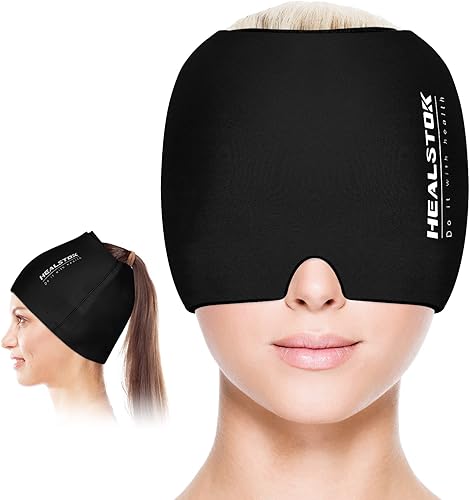 HEALSTOK Envoltura de cabeza de hielo para migraña sombreros de hielo para migrañas dolor de cabeza y migraña terapia de frío y caliente