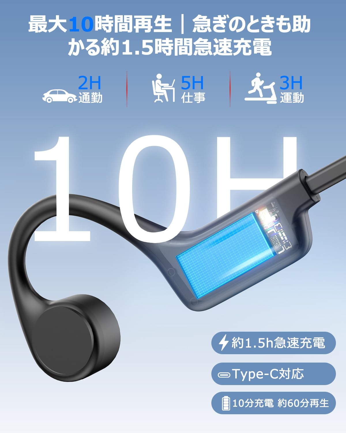 Amazon.co.jp: 骨伝導イヤホン Bluetooth こつでんどう イヤホン