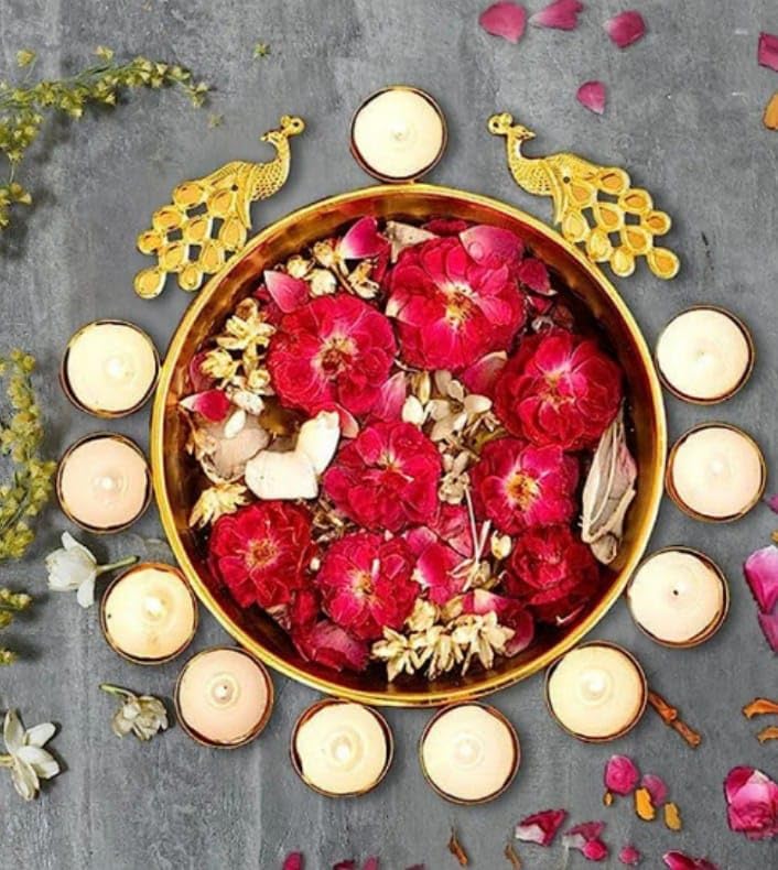 Next in Crafts Diya Shape Flower Decorative Urli Bowl for Home Handcrafted Bowl for Floating Flowers and Tea Light Candles Home,Office and Table Decor| Diwali Decoration Items, (Peacock urli) (B0CJWVY3C7) Amazon Price History, Amazon Price Tracker