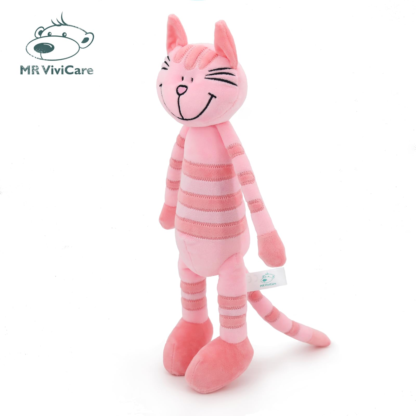 Plüschtier für Katzen, stehend, 33 cm, Rosa, Plüschtier für Mädchen, tolles Geschenk für Kinder, Geburtstag, Babyparty, Weihnachten, maschinenwaschbar