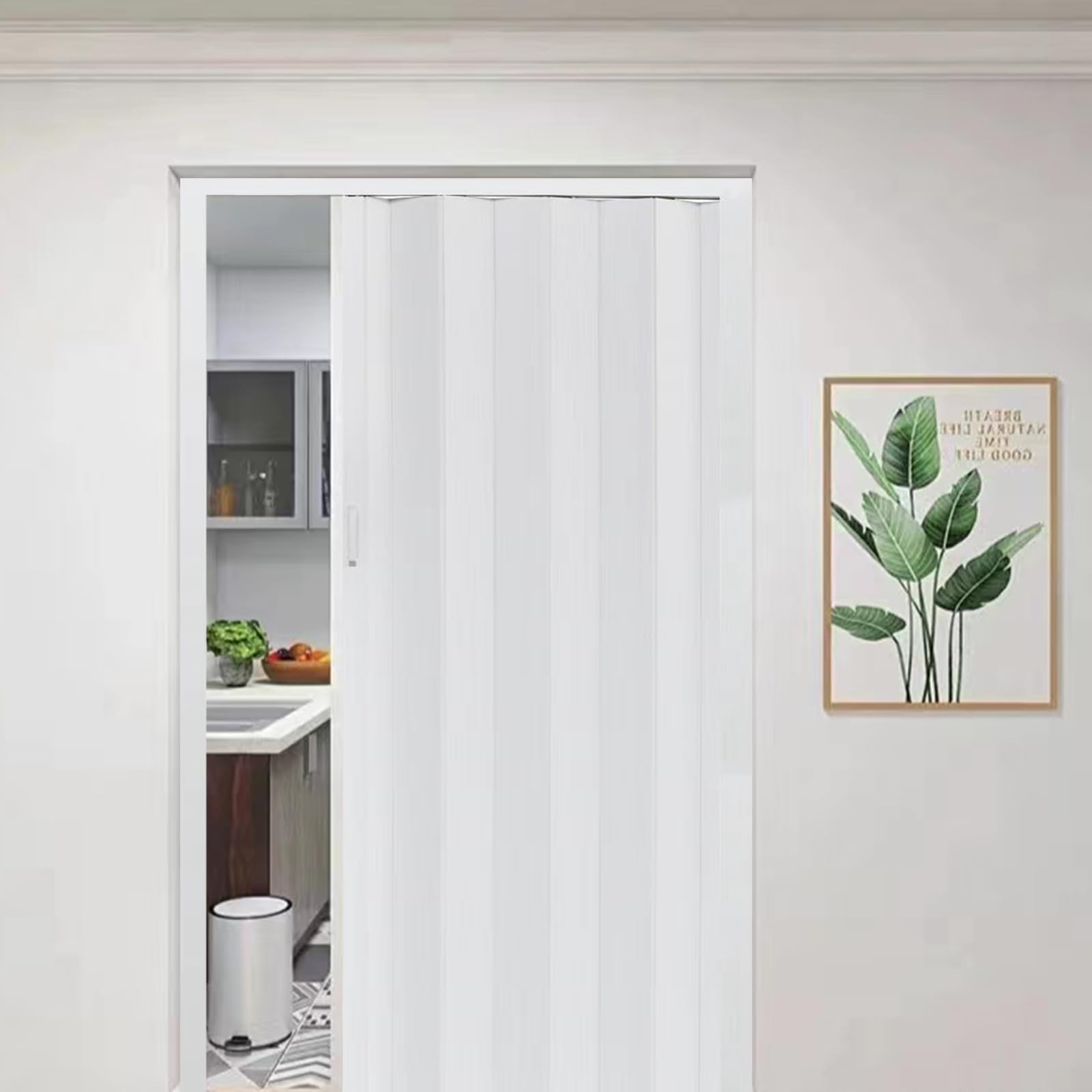 HOME&DOOR Accordion Door Interior Folding Door Sliding Door Closet 36 by 80 for Home Office Kitchen washroom (White)
