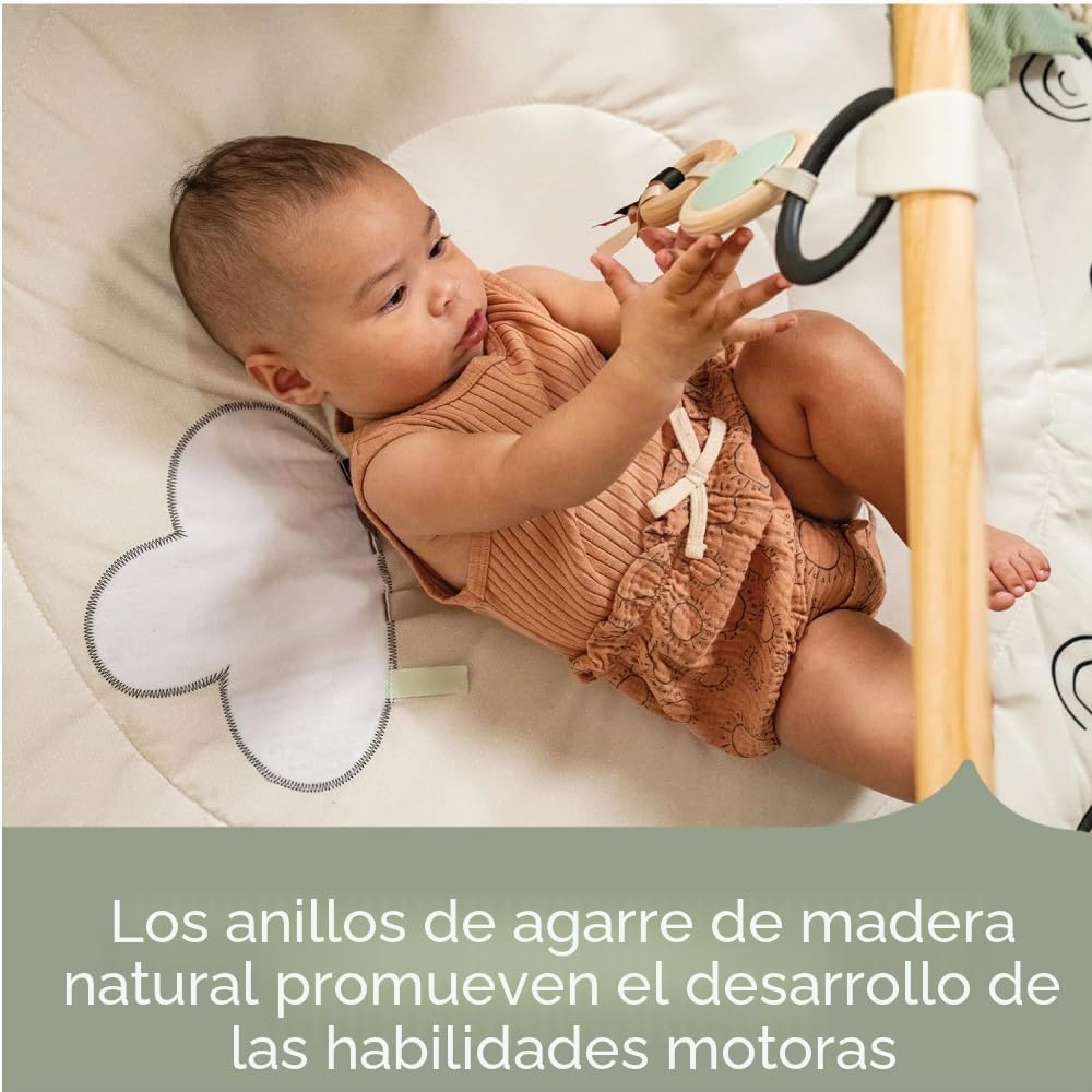 Tiny Love Luxe Developmental Gymini, Gimnasio de actividades con música para bebés, desde 0 meses, 20 actividades, juguete musical portátil, 12 tarjetas de hitos, Black & White Décor