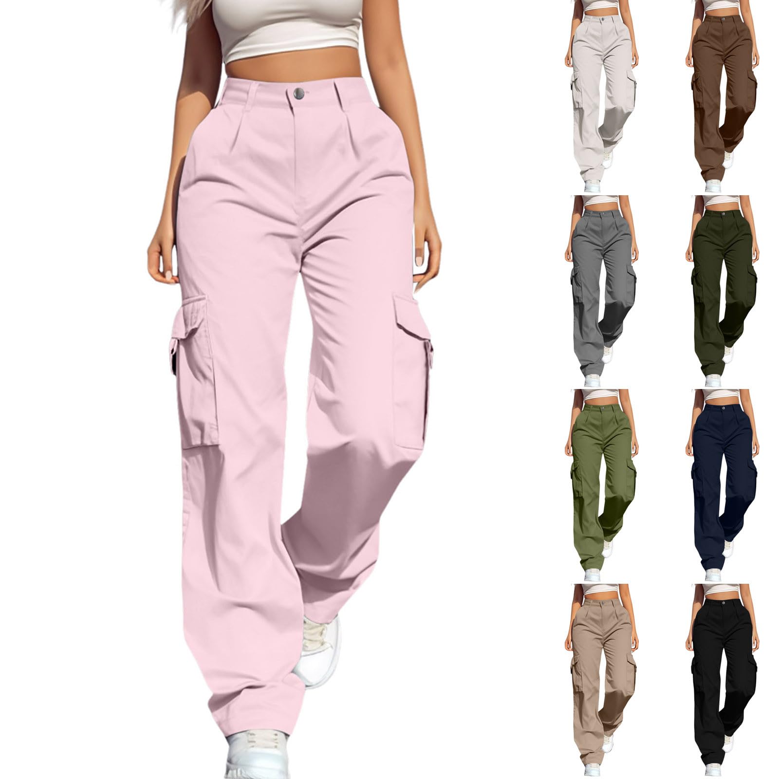 Pantalon Parachute Femme Large Y2k Pantalon Femme Taille Elastique Pantalon De Sportive Jogging Sweatpants Avec Poches Pantalon De Survêtement Décontracté Avec Poches Y2k Streetwear Pour Femmes