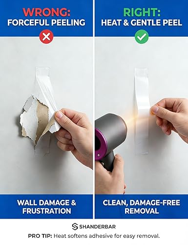 Miniatura 5 de Cinta nano de doble cara resistente, cinta de montaje transparente extraíble de 9.8 pies para paredes, alfombras, alfombras y bricolaje, cinta