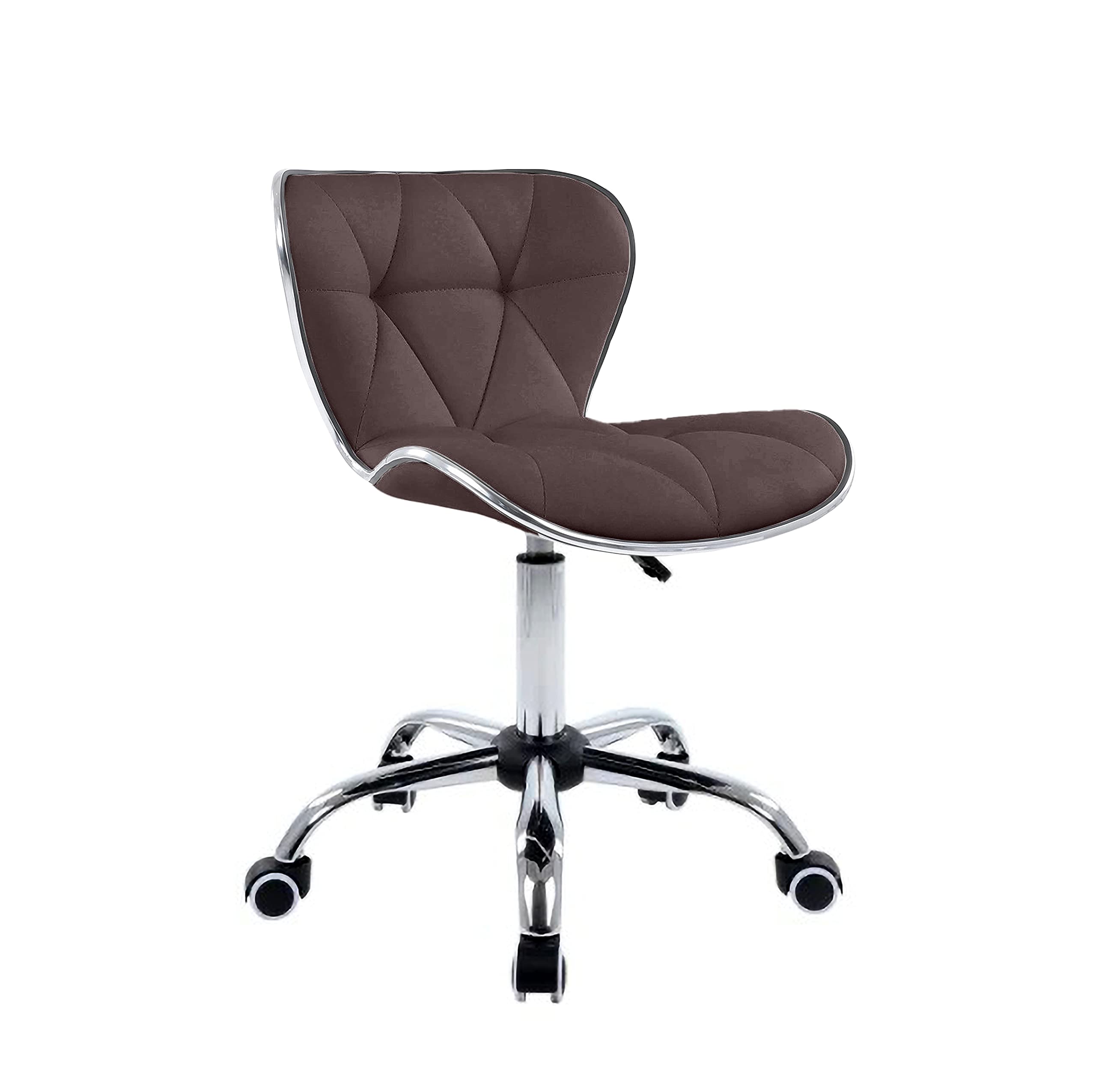 Crystal Creek® Elisa Modern Hexa PU Leather Height Adjustable Revolving Bar Stool with Back, Set of 1, Suitable for Kitchen, Cafeteria, Dining,Pubs, Office,Shops (Brown)